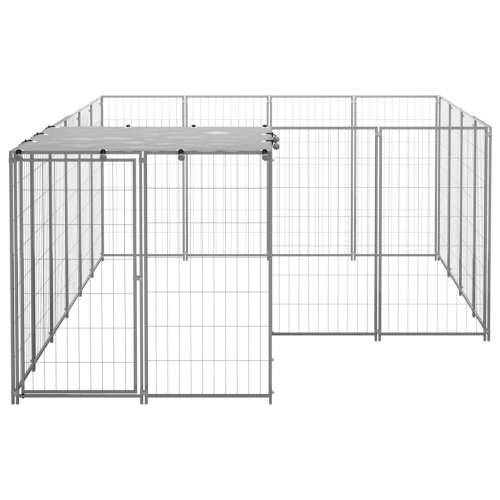 Kavez za pse srebrni 6,05 m² čelični Cijena