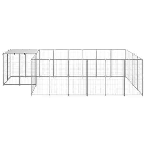 Kavez za pse srebrni 8,47 m² čelični Cijena