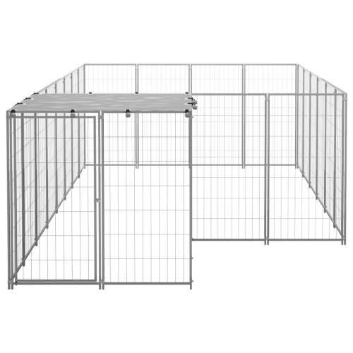 Kavez za pse srebrni 8,47 m² čelični Cijena