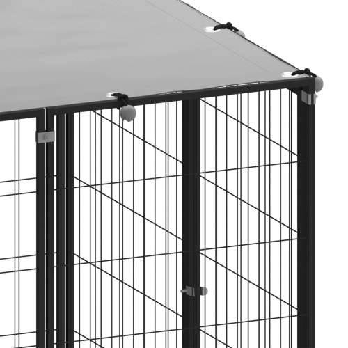 Kavez za pse crni 4,84 m² čelični Cijena