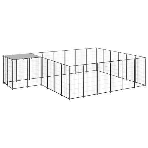 Kavez za pse crni 12,1 m² čelični