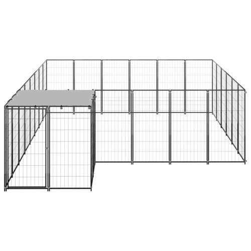 Kavez za pse crni 12,1 m² čelični Cijena