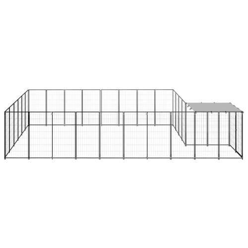 Kavez za pse crni 15,73 m² čelični Cijena