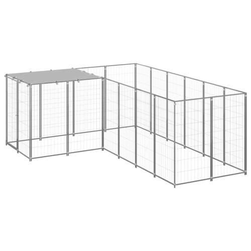Kavez za pse srebrni 4,84 m² čelični