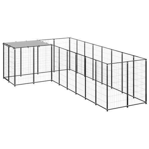 Kavez za pse crni 6,05 m² čelični Cijena