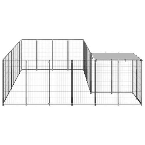 Kavez za pse crni 10,89 m² čelični Cijena