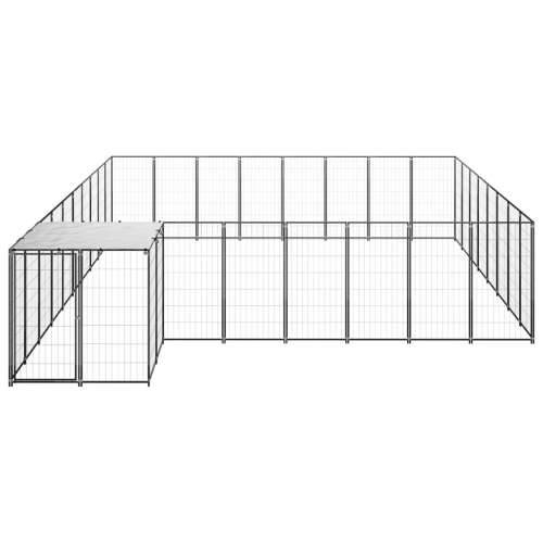 Kavez za pse crni 20,57 m² čelični Cijena