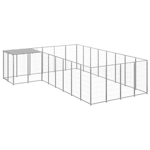 Kavez za pse srebrni 10,89 m² čelični Cijena