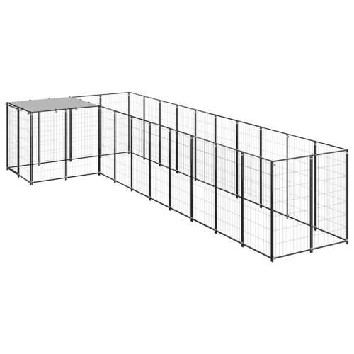 Kavez za pse crni 7,26 m² čelični
