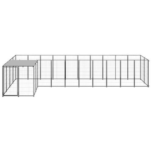 Kavez za pse crni 7,26 m² čelični Cijena