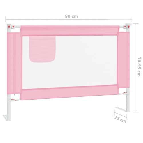 Sigurnosna ograda za dječji krevet ružičasta 90 x 25 cm tkanina Cijena