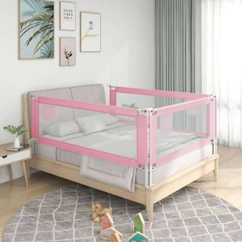 Sigurnosna ograda za dječji krevet ružičasta 180x25 cm tkanina Cijena