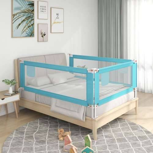 Sigurnosna ograda za dječji krevet plava 120 x 25 cm od tkanine Cijena