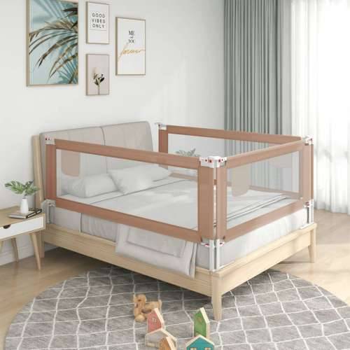 Sigurnosna ograda za dječji krevet smeđe-siva 190x25 cm tkanina Cijena