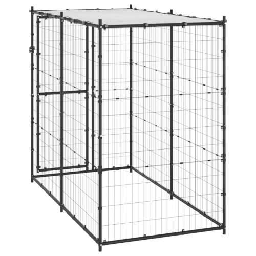 Vanjski kavez za pse s krovom čelični 110 x 220 x 180 cm Cijena