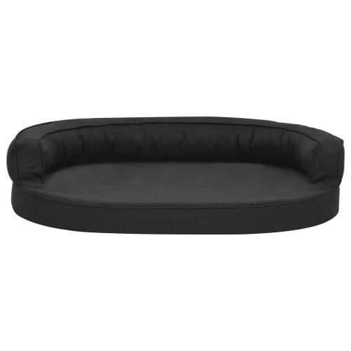 Ergonomski madrac za pse 75 x 53 cm izgled platna crni - Crna 75 x 53 cm Cijena