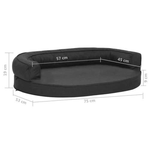 Ergonomski madrac za pse 75 x 53 cm izgled platna crni - Crna 75 x 53 cm Cijena