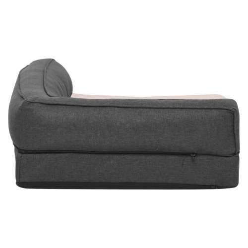 Ergonomski madrac za pse 60x42 cm flis izgled platna tamnosivi Cijena