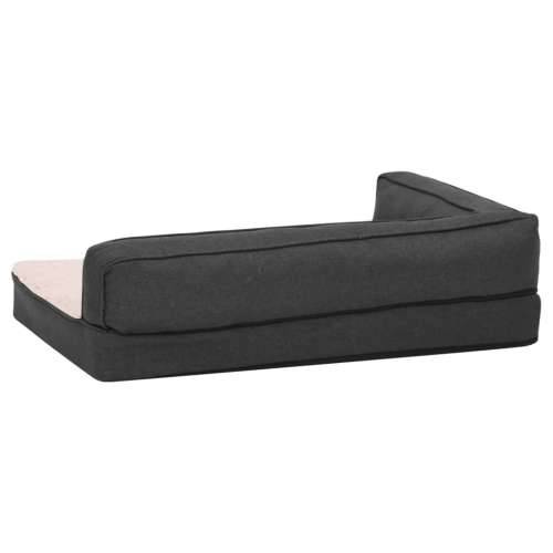 Ergonomski madrac za pse 75x53 cm flis izgled platna tamnosivi Cijena
