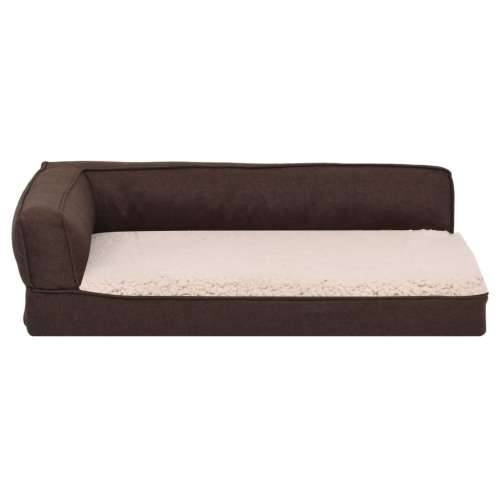 Ergonomski madrac za pse 75 x 53 cm flis izgled platna smeđi Cijena