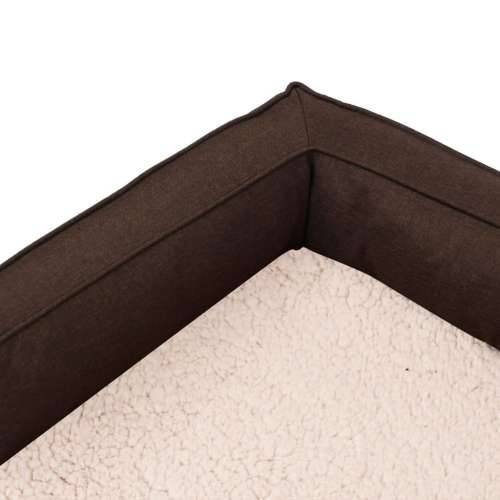Ergonomski madrac za pse 75 x 53 cm flis izgled platna smeđi Cijena