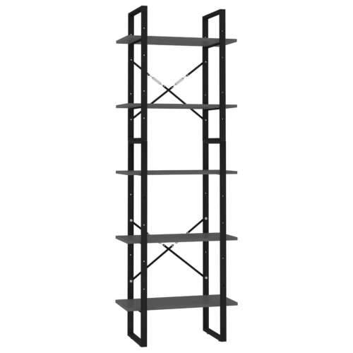 Ormarić za knjige 5 razina sivi 60x30x175 cm konstruirano drvo - Siva 1 60 cm Cijena