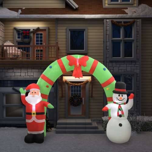 Ukrasni Djed Mraz i snjegović na napuhavanje s lukom LED 223 cm Cijena
