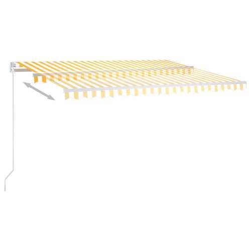 Automatska tenda sa senzorom za vjetar LED 4x3,5 m žuto-bijela Cijena