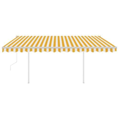 Automatska tenda sa senzorom za vjetar LED 4x3,5 m žuto-bijela Cijena