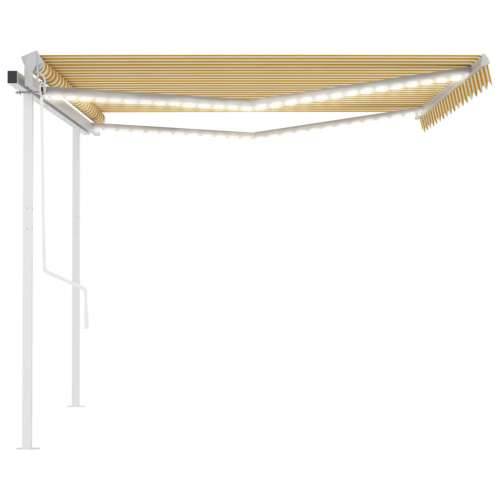 Automatska tenda sa senzorom za vjetar LED 4x3,5 m žuto-bijela Cijena