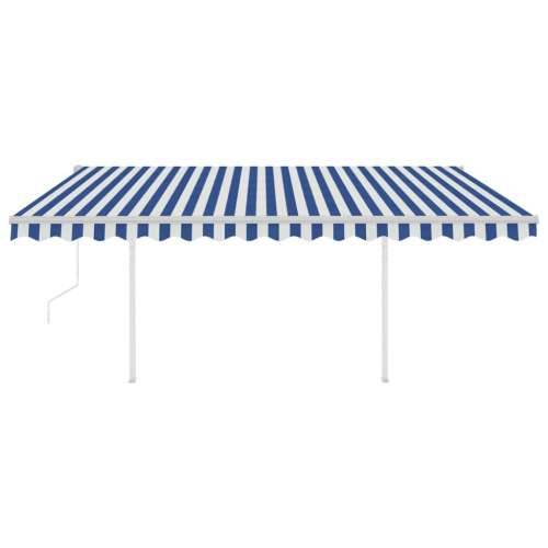 Automatska tenda sa senzorom LED 4,5 x 3,5 m plavo-bijela - Plava i bijela 4.5 x 3.5 m 1 Cijena