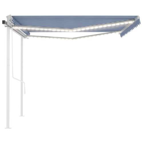 Automatska tenda sa senzorom LED 4,5 x 3,5 m plavo-bijela - Plava i bijela 4.5 x 3.5 m 1 Cijena