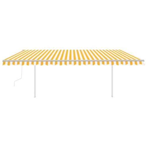 Automatska tenda sa senzorom za vjetar LED 5x3,5 m žuto-bijela - Žuta i bijela 5 x 3.5 m 1 Cijena