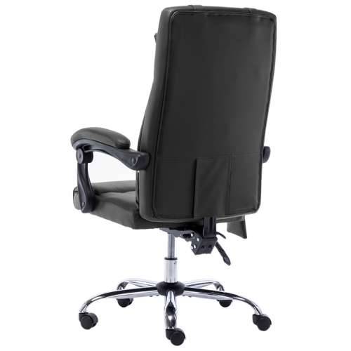 Masažna uredska stolica od umjetne kože crna Cijena