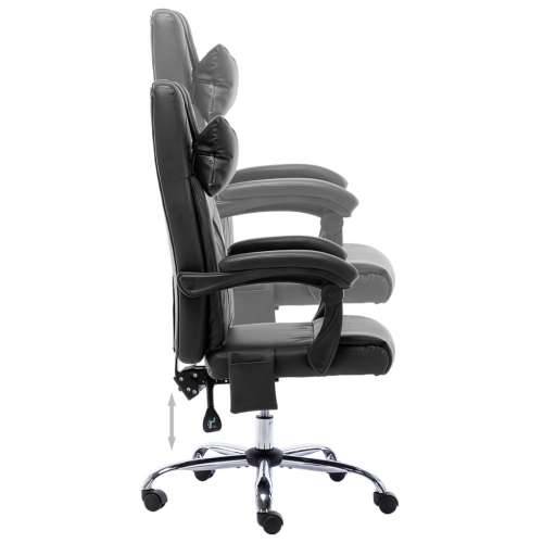 Masažna uredska stolica od umjetne kože crna Cijena
