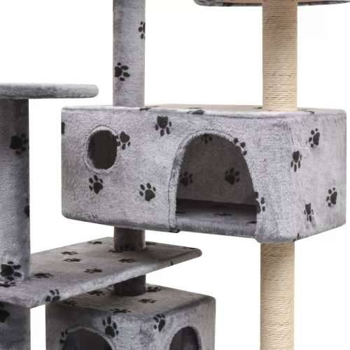Penjalica Grebalica za Mačke sa Stupovima od Sisala 125 cm Siva s Otiskom Šapa Cijena