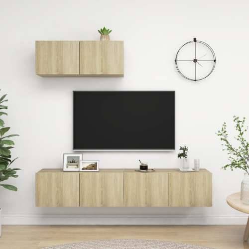TV ormarići 3 kom boja hrasta sonome konstruirano drvo - sonoma hrast 3 80 cm Cijena