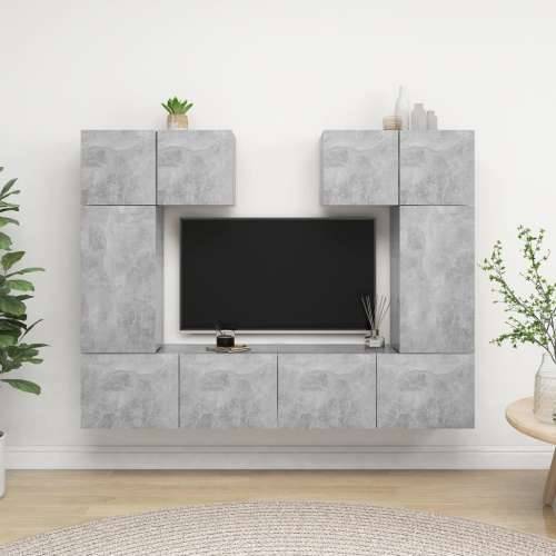 6-dijelni set TV ormarića siva boja betona konstruirano drvo - Beton siva 6 60 cm Cijena