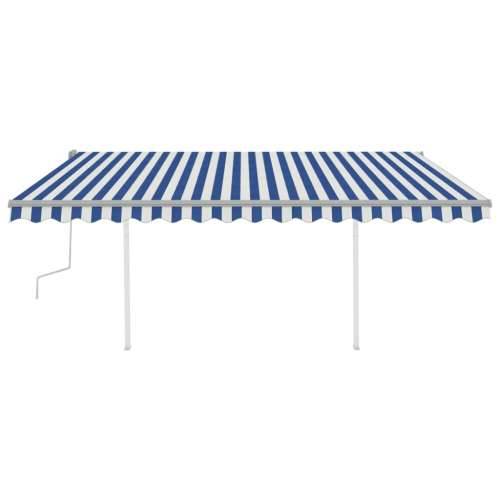 Tenda na ručno uvlačenje s LED svjetlom 4x3 m plavo-bijela - Plava i bijela 4 x 3 m 1 Cijena