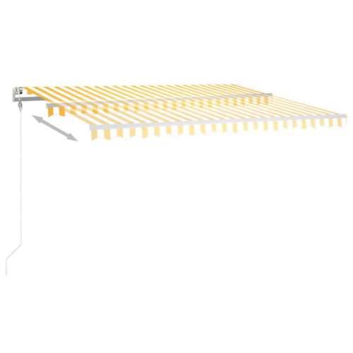 Tenda na ručno uvlačenje s LED svjetlima 4 x 3 m žuto-bijela - Žuta i bijela 4 x 3 m 1 Cijena