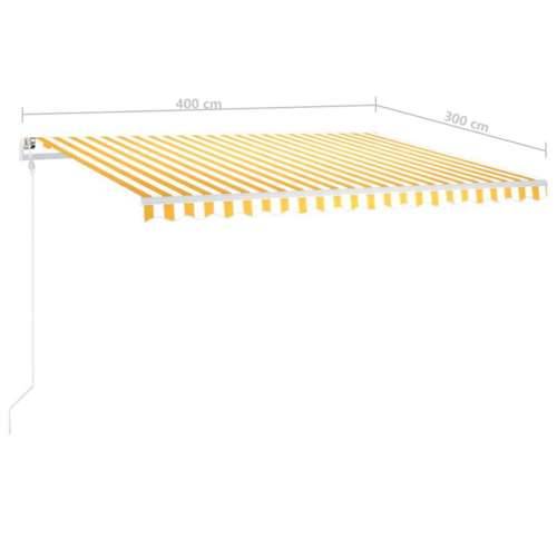 Tenda na ručno uvlačenje s LED svjetlima 4 x 3 m žuto-bijela - Žuta i bijela 4 x 3 m 1 Cijena