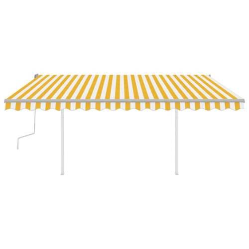 Tenda na ručno uvlačenje s LED svjetlima 4,5x3 m žuto-bijela - Žuta i bijela 4.5 x 3 m 1 Cijena