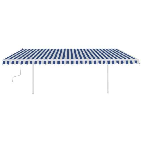 Tenda na ručno uvlačenje s LED svjetlom 5x3 m plavo-bijela - Plava i bijela 5 x 3 m 1 Cijena