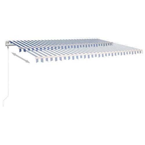 Tenda na ručno uvlačenje s LED svjetlom 5x3 m plavo-bijela - Plava i bijela 5 x 3 m 1 Cijena