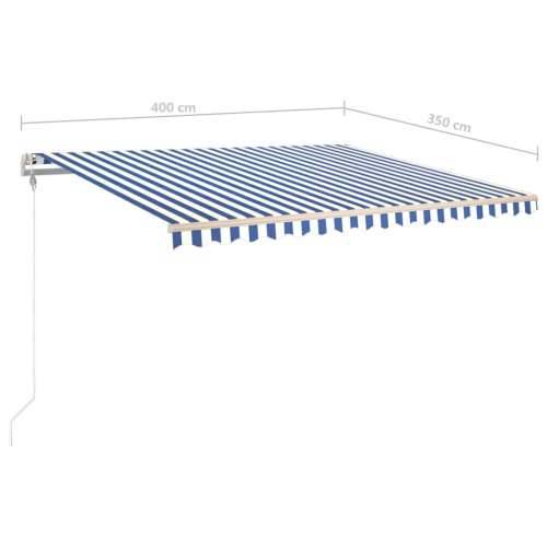 Tenda na ručno uvlačenje s LED svjetlima 4 x 3,5 m plavo-bijela - Plava i bijela 4 x 3.5 m 1 Cijena