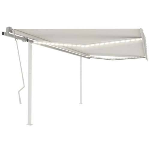 Tenda na ručno uvlačenje s LED svjetlima 4 x 3,5 m krem - Krema 4 x 3.5 m 1 Cijena