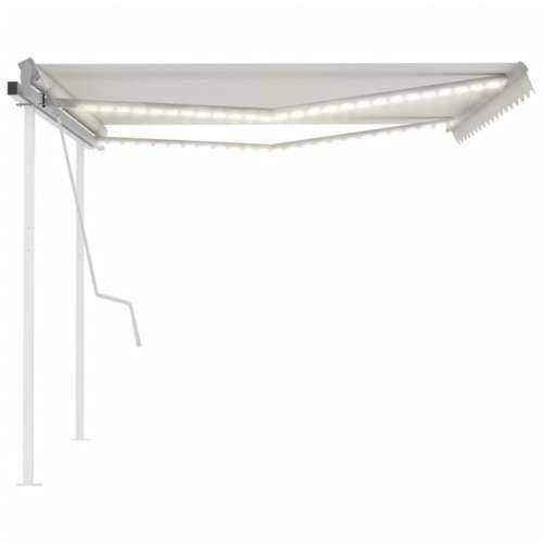 Tenda na ručno uvlačenje s LED svjetlima 4 x 3,5 m krem - Krema 4 x 3.5 m 1 Cijena