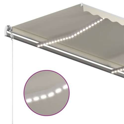 Tenda na ručno uvlačenje s LED svjetlima 4 x 3,5 m krem - Krema 4 x 3.5 m 1 Cijena