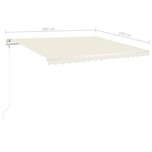 Tenda na ručno uvlačenje s LED svjetlima 4 x 3,5 m krem - Krema 4 x 3.5 m 1 Cijena