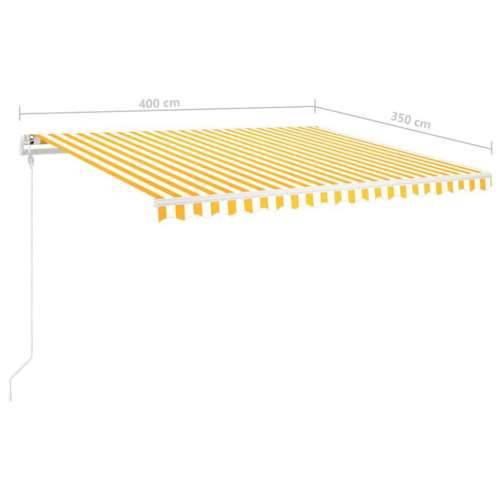 Tenda na ručno uvlačenje s LED svjetlima 4 x 3,5 m žuto-bijela - Žuta i bijela 4 x 3.5 m 1 Cijena